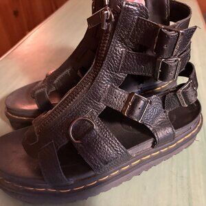 Dr. Martens Black Sandals with Buckle Straps and Chunky Sole